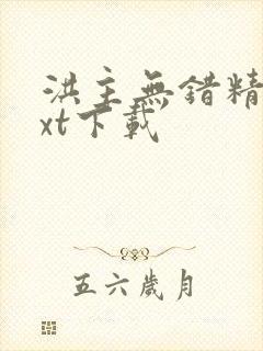 洪主无错精校txt下载
