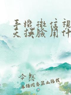 手机微信视频聊天换脸用什么软件