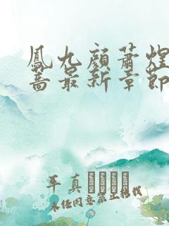 凤九颜萧煜凤薇蔷最新章节笔趣阁
