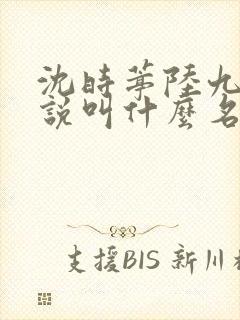 沈时葶陆九霄小说叫什么名字
