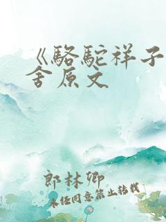 《骆驼祥子》老舍原文