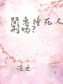开车撞死人会判刑吗?