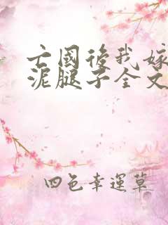 亡国后我嫁给了泥腿子全文免费