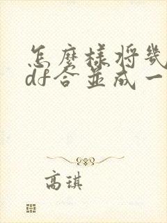 怎么样将几个pdf合并成一个压缩文件