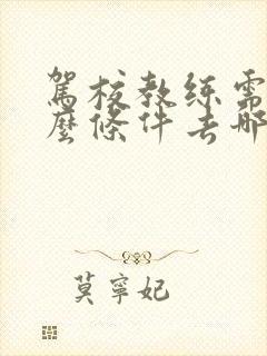 驾校教练需要什么条件去哪里考