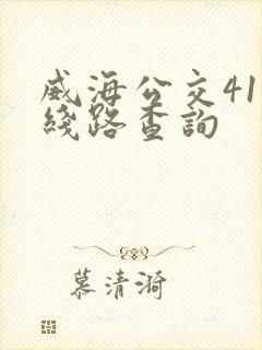 威海公交41路线路查询