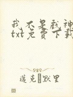 我不是戏神小说txt免费下载