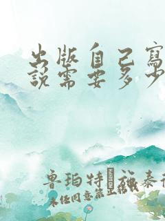 出版自己写的小说需要多少钱