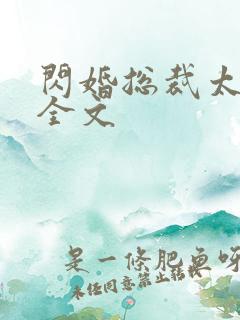 闪婚总裁太霸道全文