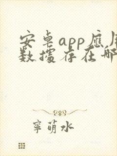 安卓app应用数据存在哪