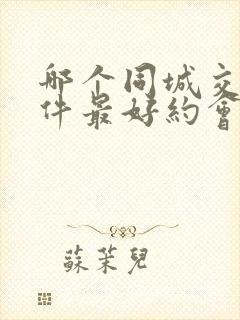 哪个同城交友软件最好约会