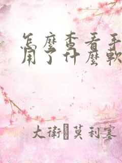 怎么查看手机使用了什么软件