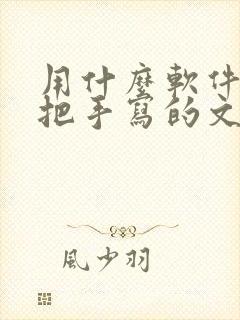 用什么软件可以把手写的文字转换成电子版的 用什么软件可以把手写的文字转换成电子版的