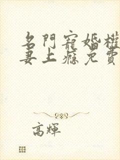 名门宠婚权少宠妻上瘾免费阅读