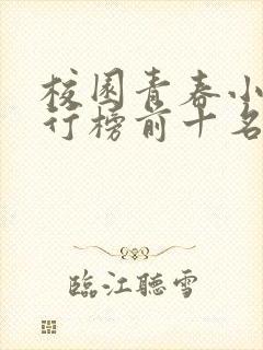 校园青春小说排行榜前十名