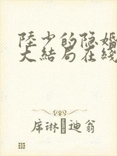 陆少的隐婚罪妻大结局在线阅读