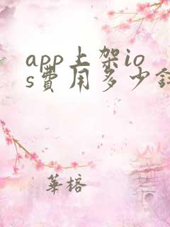 app上架ios费用多少钱