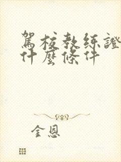 驾校教练证需要什么条件