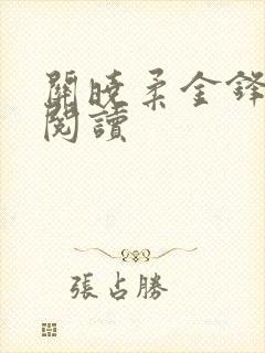 关晓柔金锋小说阅读