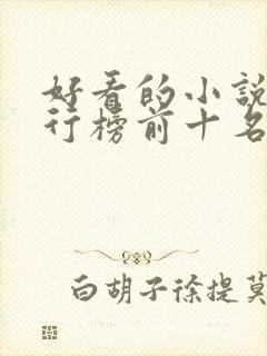 好看的小说书排行榜前十名