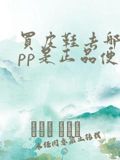 买皮鞋去哪个app是正品便宜