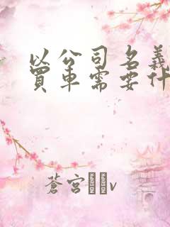 以公司名义贷款买车需要什么条件