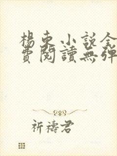 杨东小说全文免费阅读无弹窗