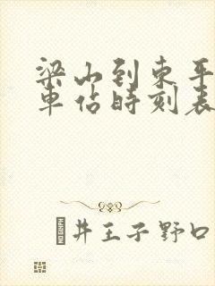 梁山到东平的汽车站时刻表