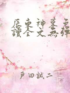 辰东神墓免费阅读全文无弹窗