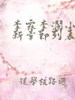 李霖李澜小说最新章节列表官场奇才