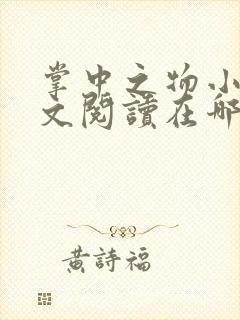 掌中之物小说全文阅读在哪里可以看