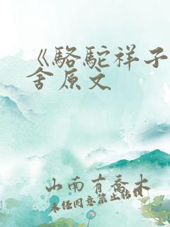 《骆驼祥子》老舍原文