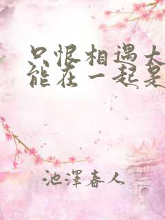 只恨相遇太晚不能在一起是什么歌 只恨相遇太晚不能在一起是什么歌