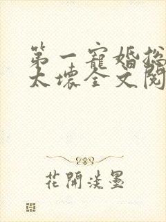 第一宠婚总裁别太坏全文阅读免费阅读