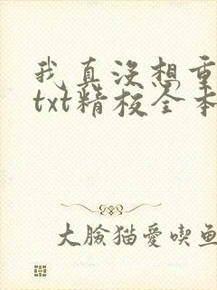 我真没想重生啊txt精校全本下载