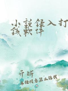 小说录入打字赚钱软件 小说录入打字赚钱软件