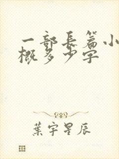 一部长篇小说大概多少字