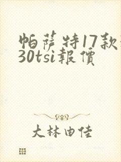 帕萨特17款330tsi报价