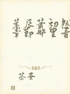 叶辰萧初然最新章节哪里看