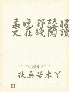 孟晚舒陆昭衍全文在线阅读
