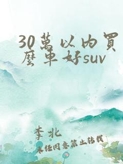 30万以内买什么车好suv