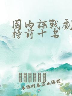 国内谍战剧排行榜前十名