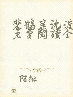 裴鹤宁沈渡小说免费阅读全文