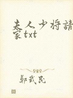 夫人少将请您回家txt