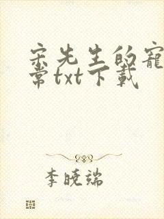 宋先生的宠妻日常txt下载 宋先生的宠妻日常txt下载