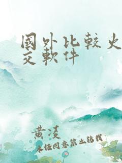 国外比较火的社交软件
