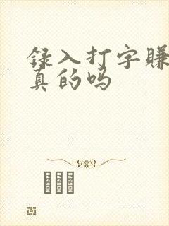 录入打字赚钱是真的吗