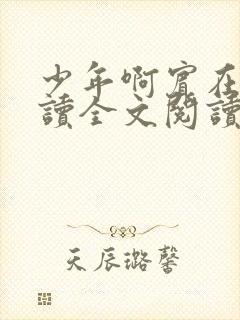 少年啊宾在线阅读全文阅读