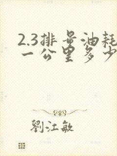 2.3排量油耗一公里多少钱
