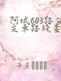 阿城603路公交车路线查询